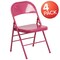 Emma and Oliver 4 Pack Colorful Metal Folding Chair Teen and Event Seating